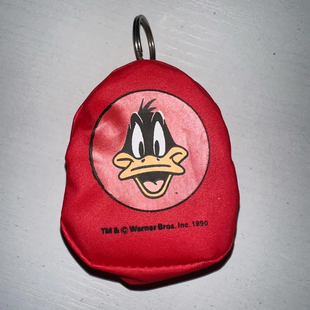 Vintage 1990 Looney Tunes Daffy Wallet & Keychain Set